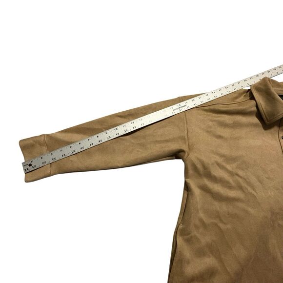 J. Jill Wearever Collection XL Tan Faux Suede Stretch Shirt Jacket Shacket - Picture 5 of 5